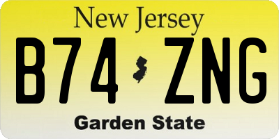 NJ license plate B74ZNG