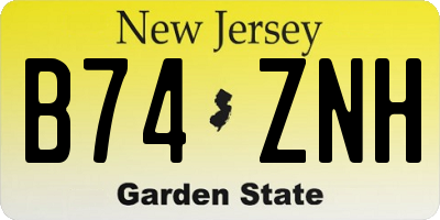 NJ license plate B74ZNH