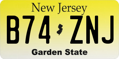 NJ license plate B74ZNJ