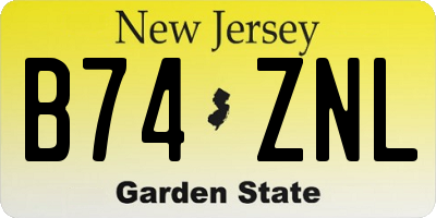 NJ license plate B74ZNL