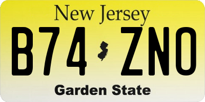 NJ license plate B74ZNO