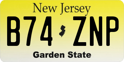 NJ license plate B74ZNP