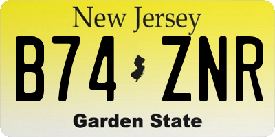 NJ license plate B74ZNR
