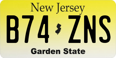 NJ license plate B74ZNS