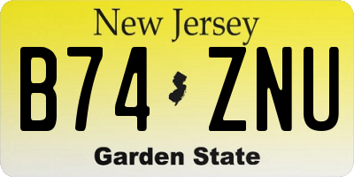 NJ license plate B74ZNU