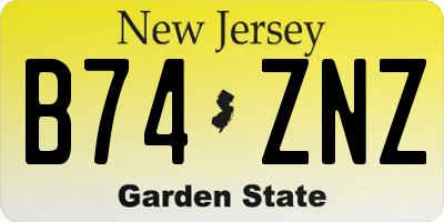 NJ license plate B74ZNZ