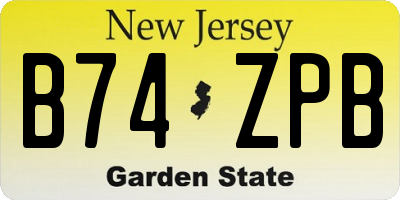 NJ license plate B74ZPB