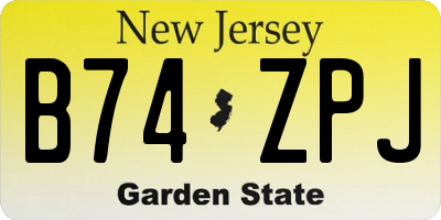 NJ license plate B74ZPJ