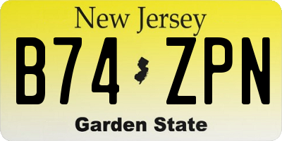 NJ license plate B74ZPN
