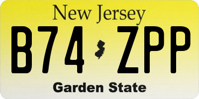 NJ license plate B74ZPP