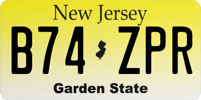 NJ license plate B74ZPR