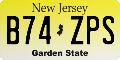 NJ license plate B74ZPS