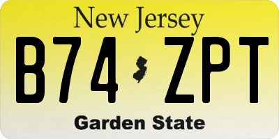 NJ license plate B74ZPT
