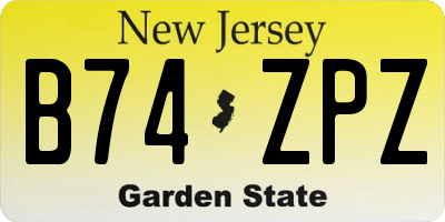 NJ license plate B74ZPZ