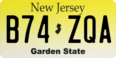 NJ license plate B74ZQA