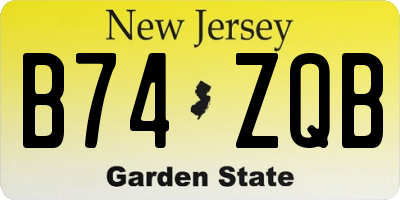 NJ license plate B74ZQB