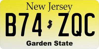 NJ license plate B74ZQC
