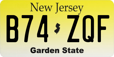 NJ license plate B74ZQF