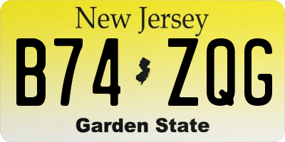 NJ license plate B74ZQG