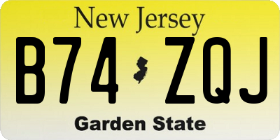 NJ license plate B74ZQJ