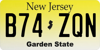 NJ license plate B74ZQN