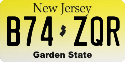 NJ license plate B74ZQR