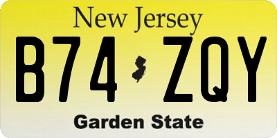 NJ license plate B74ZQY
