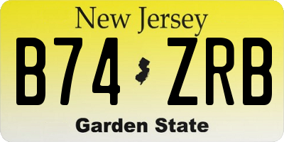NJ license plate B74ZRB