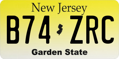 NJ license plate B74ZRC