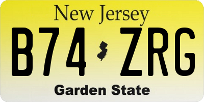 NJ license plate B74ZRG