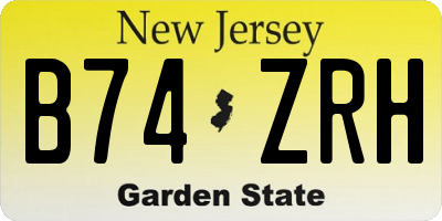 NJ license plate B74ZRH