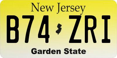 NJ license plate B74ZRI