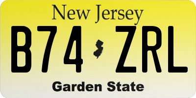 NJ license plate B74ZRL