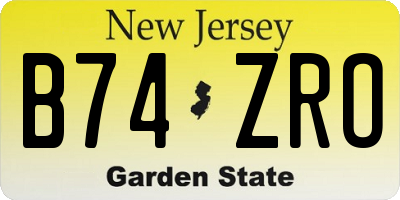 NJ license plate B74ZRO