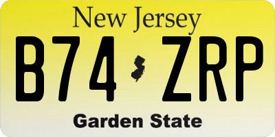 NJ license plate B74ZRP