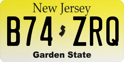 NJ license plate B74ZRQ