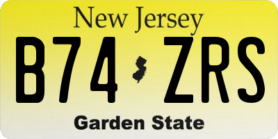 NJ license plate B74ZRS