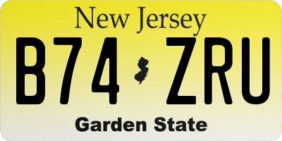 NJ license plate B74ZRU