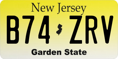 NJ license plate B74ZRV