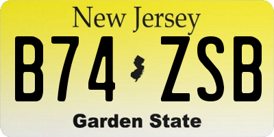 NJ license plate B74ZSB