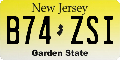 NJ license plate B74ZSI