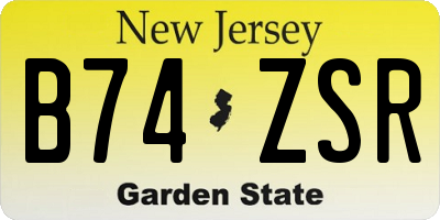 NJ license plate B74ZSR