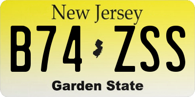 NJ license plate B74ZSS