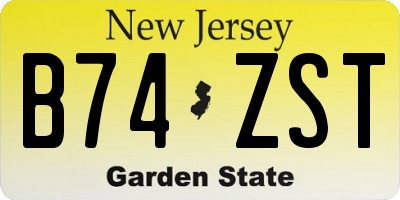 NJ license plate B74ZST