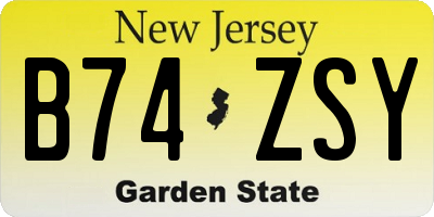 NJ license plate B74ZSY