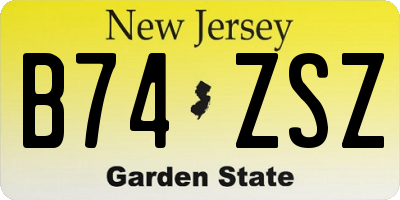 NJ license plate B74ZSZ