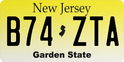 NJ license plate B74ZTA