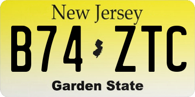 NJ license plate B74ZTC