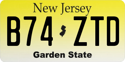 NJ license plate B74ZTD