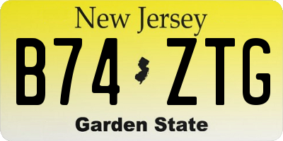 NJ license plate B74ZTG